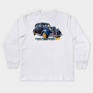 1935 Ford Model 48 Deluxe Fordor Sedan Kids Long Sleeve T-Shirt